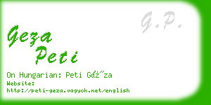 geza peti business card